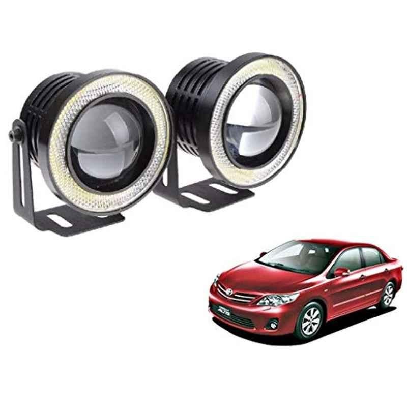 Kozdiko 2 Pcs 15W 3.5 inch High Power White LED Projector COB Fog Light Set with White Angel Eye Ring for Toyota Corolla Altis, koz_72607