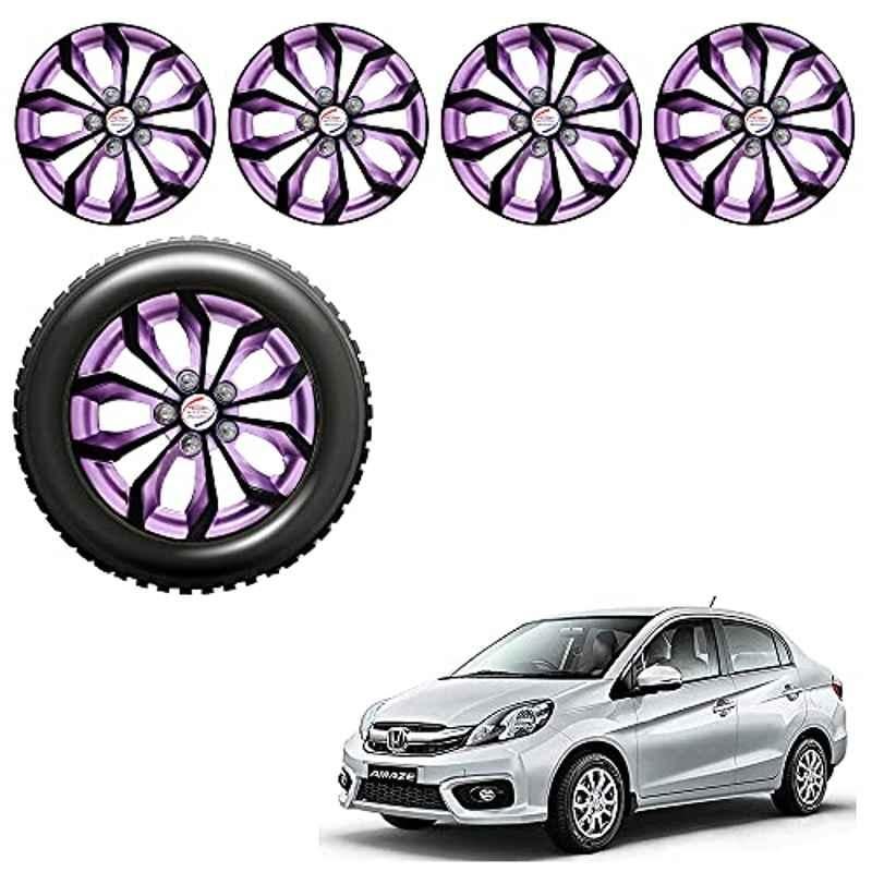 Auto Pearl 4 Pcs 14 inch ABS Black & Violet Car Wheel Cover Set for Honda Amaze T1