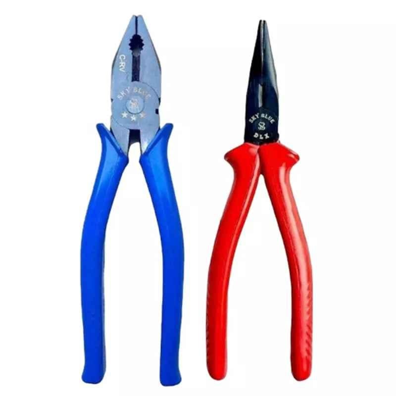 Sky Blue 8 inch Stainless Steel Lineman Plier, SBE443 (Pack of 2)