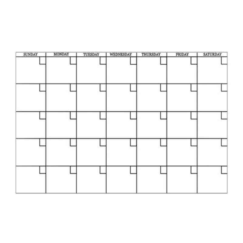 White Self Adhesive Dry-Erase Monthly Calendar