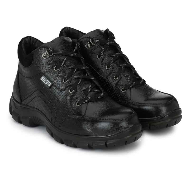 Manslam MLM22 Black Steel Toe Work Safety Shoes, Size: 10