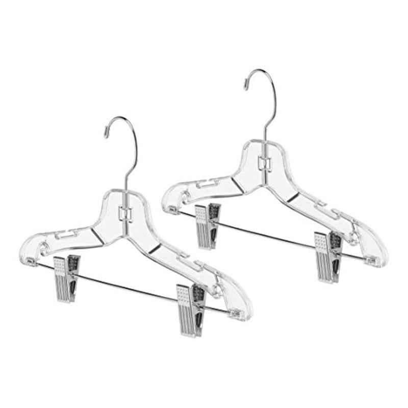 Whitmor 2Pcs Crystal Kids Suit Hanger with Clip Set, 6062-5099