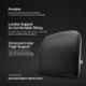 Frido SLC01-N Memory Foam Black Slim Lumbar Cushion, FR-SLC-B1