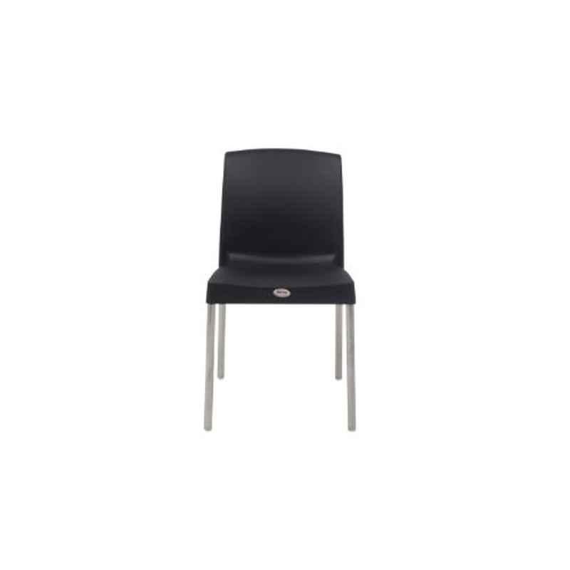 Supreme Hybrid Premium Plastic Black Chair without Arm (Pack of 2)