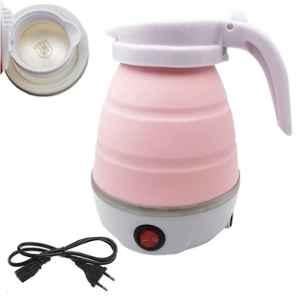 Rezek 0.6L Plastic Pink Folding Electric Kettle