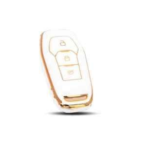 Flymaster Thermoplastic Polyurethane White TPU Car Key Cover, WHITE-TPURKE-27