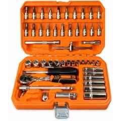 Okasta 53 Pcs 1/4 inch Iron & Steel Multipurpose Ratchet Wrench Socket & Drive Set