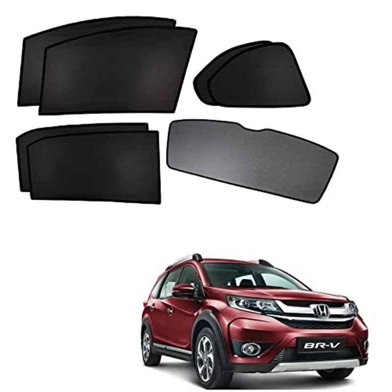 Kozdiko 5 Pcs Polyester Black Non Magnetic Window & Rear Sun Shades Set for Honda Brv