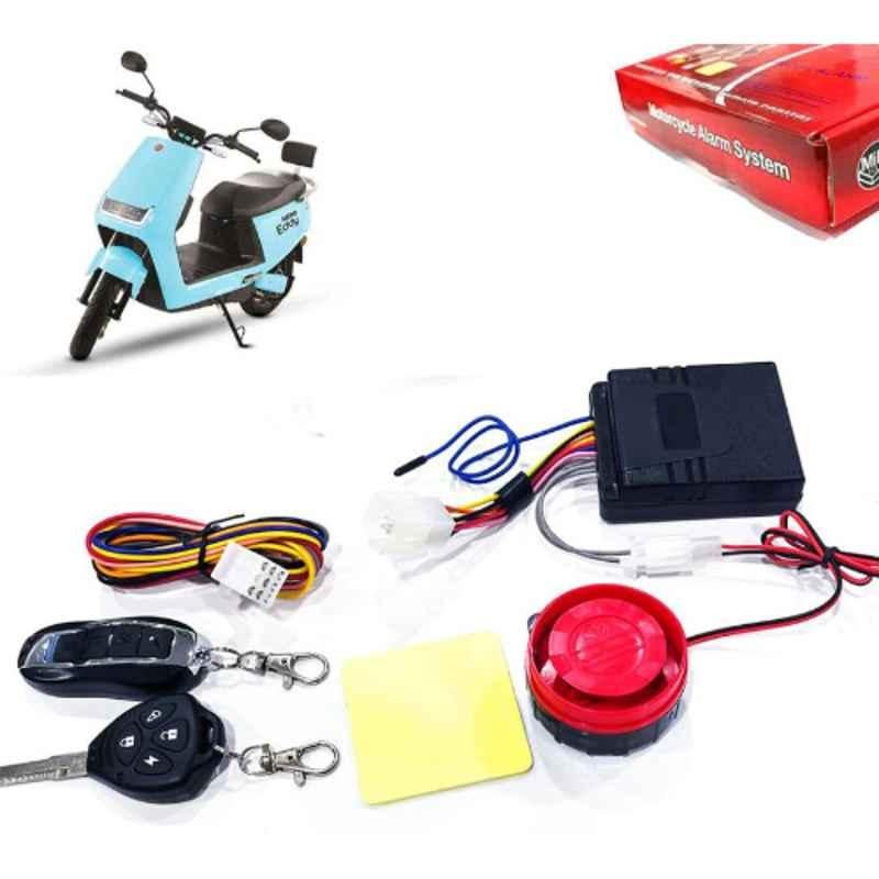 Auto Pearl 12V Black Two-Way Anti Theft Motorcycle Alarm Kit with 2 Pcs Remote for Electric Scooter