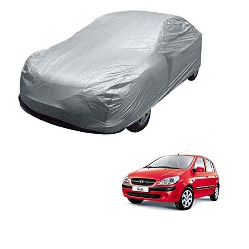 Kozdiko Silver Matty Car Body Cover with Buckle Belt for Hyundai Getz