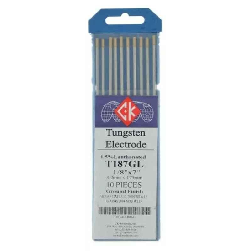 CK Worldwide Lanthanated 3.2x175mm Gold Tungsten Electrode, T187GL
