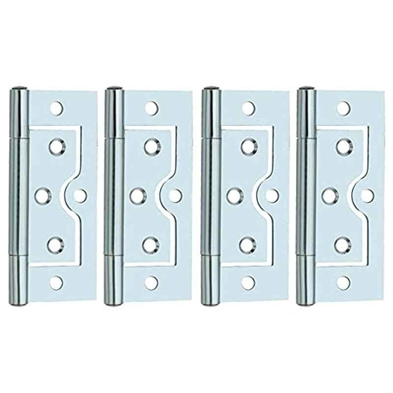 Screwtight 3 inch Iron Chrome Finish Cabinet Door Flush Hinge S170705CP 4 Pack of 4