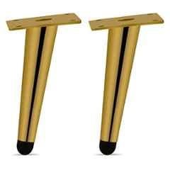 Plantex Heavy Duty Round 6 inch Spare Sofa Legs for Bed Furniture/Sofa Legs for Furniture Fitting/Table Legs/Sofa Leg Set of 2 Pcs Gold Finish