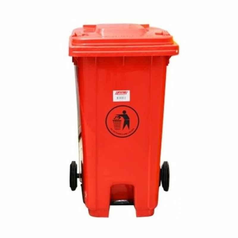 Brooks Pedal Waste Bin, BKS-PDL-090, 240 L, Red