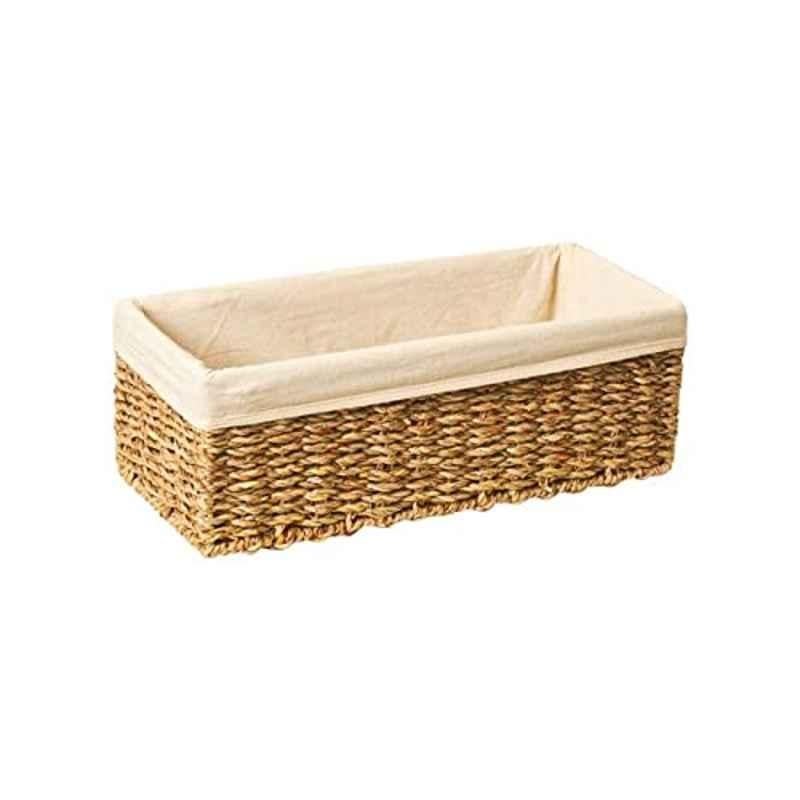 Homesmiths 34x15x12cm Natural Seagrass Basket with Liner, 706586, Size: Small