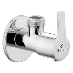 Cliquin Hector Brass Silver Chrome Wall Mounted Angle Valve with Wall Flange