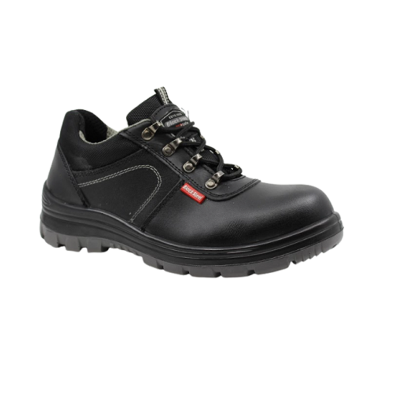 Blacksteel BS 9031 Leather Steel Toe Black Work Safety Shoes, Size: 6