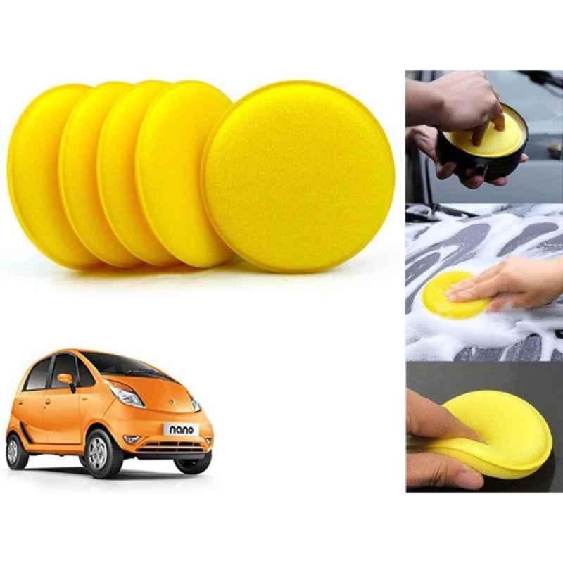 Auto Pearl Polyurethane Beige Washing & Waxing Polish Foam Sponge for MU 7 2014 (Pack of 6)