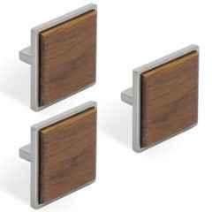 Plantex Knobs for Drawer/Square Drawer Knobs/Knobs for Cabinets/Pull-Push Knobs for Kitchen/Bedroom Drawer (Pack of 3) Big, Satin & Wood