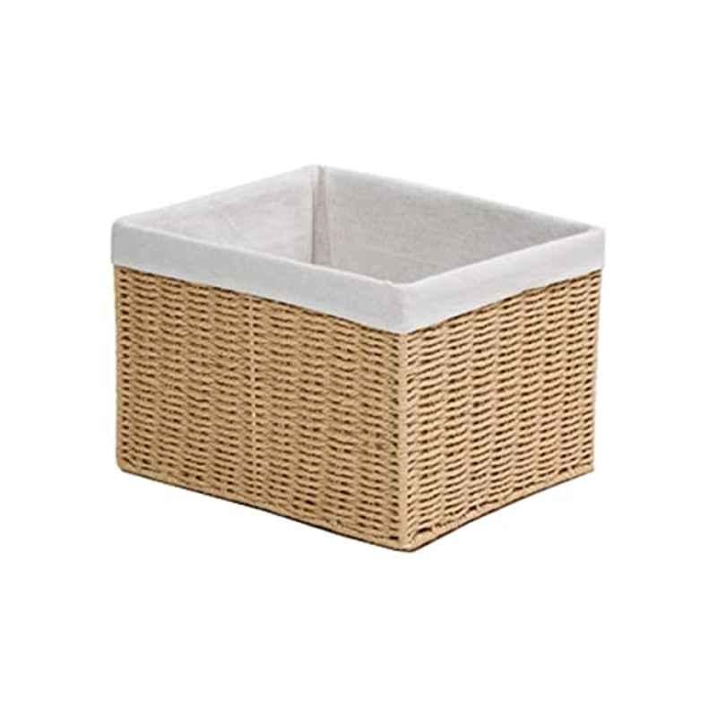 Homesmiths 25.4x30.5x20.3cm Brown Storage Basket with Liner, MAS0525-1-BRWN