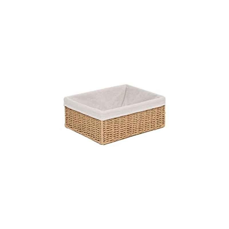 Homesmiths 28x20x10cm Brown Storage Basket with Liner, MAS0531-S-BRWN, Size: Small