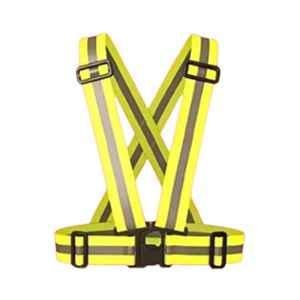 Swavind Polyester Yellow High Visibility Buckle Closer Cross Type Reflective Safety Vest Belt
