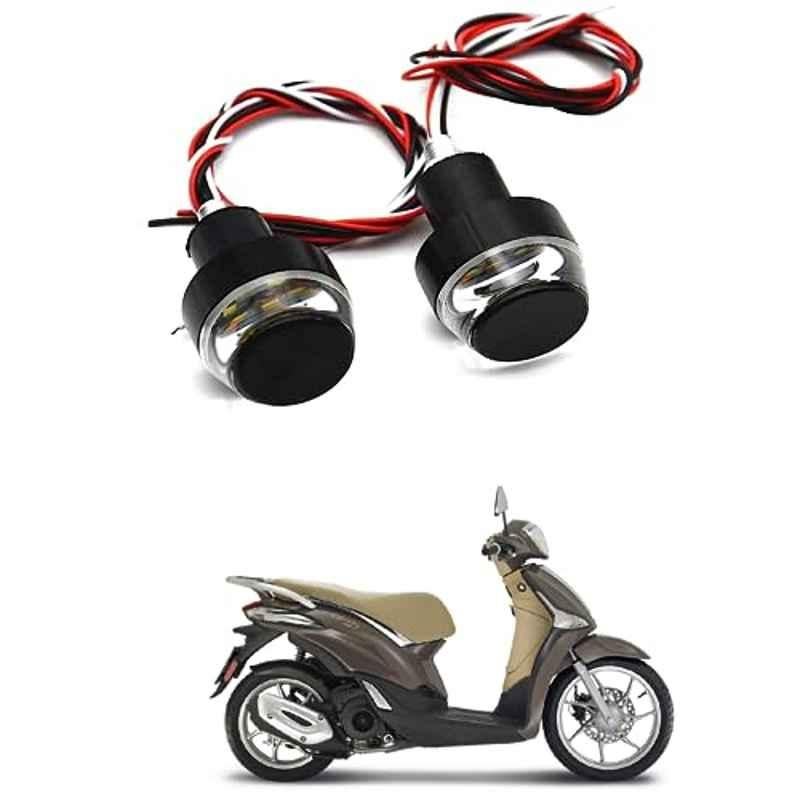 Kozdiko 2 Pcs Dual Colour Motorcycle LED Indicator Turn Signal Handle Bar Light Set for Vespa Liberty 125