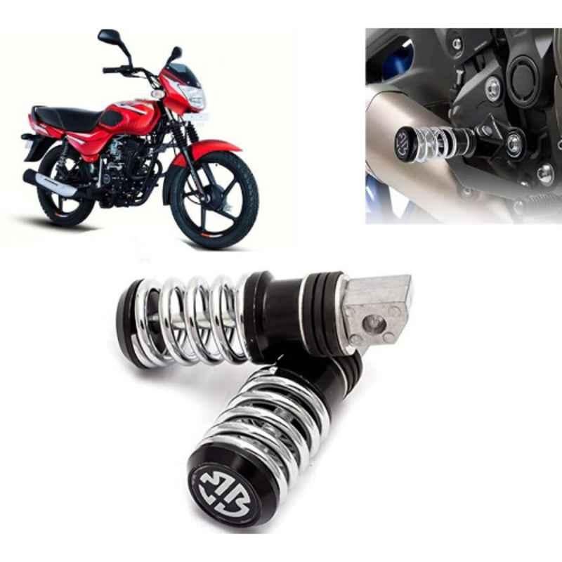 Auto Pearl 2 Pcs Steel Black Foot Rest Spring Coiled Set for CT110