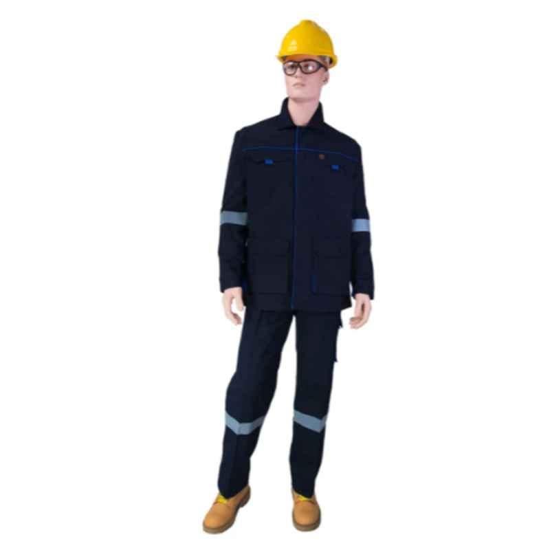 Empiral Comfort Navy Blue Cotton Pant & Shirt with Tapes, E106060402, Size: S