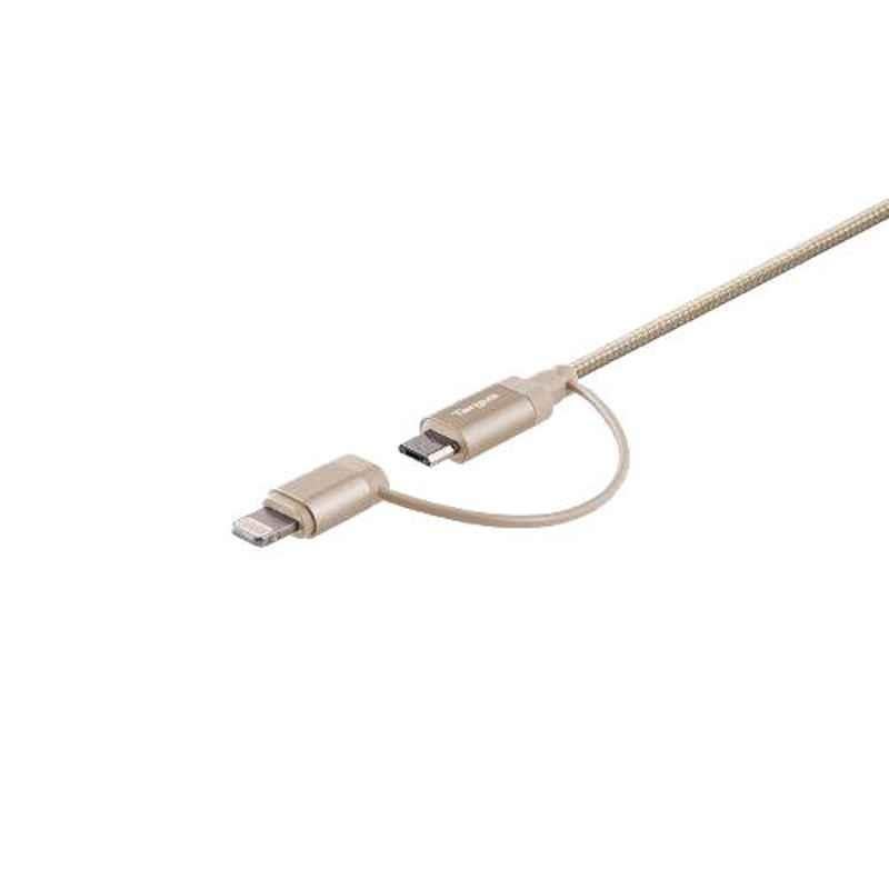 Targus Alu 1.2m ABS Gold Two In One Lightning & Micro USB Cable, ACC99507AP