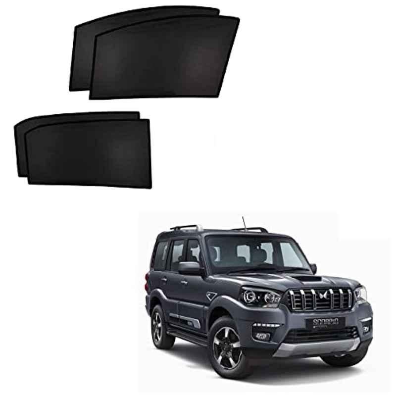 Kozdiko 6 Pcs Custom Fit Non Magnetic Curtains Mesh Car Sun Shade Set for Mahindra Scorpio Classic