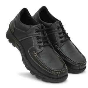 All Safe Genuine Leather Steel Toe Sports Look Black Safety Shoes, Wlwrambler 3000, Size: 9