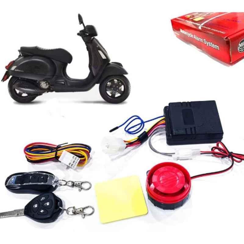 Auto Pearl 12V Black Two-Way Anti Theft Motorcycle Alarm Kit with 2 Pcs Remote for Notte