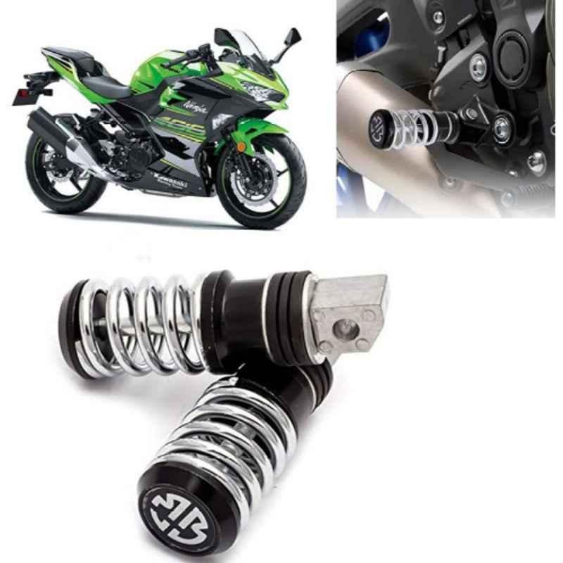Auto Pearl 2 Pcs Steel Black Foot Rest Spring Coiled Set for Ninja 400