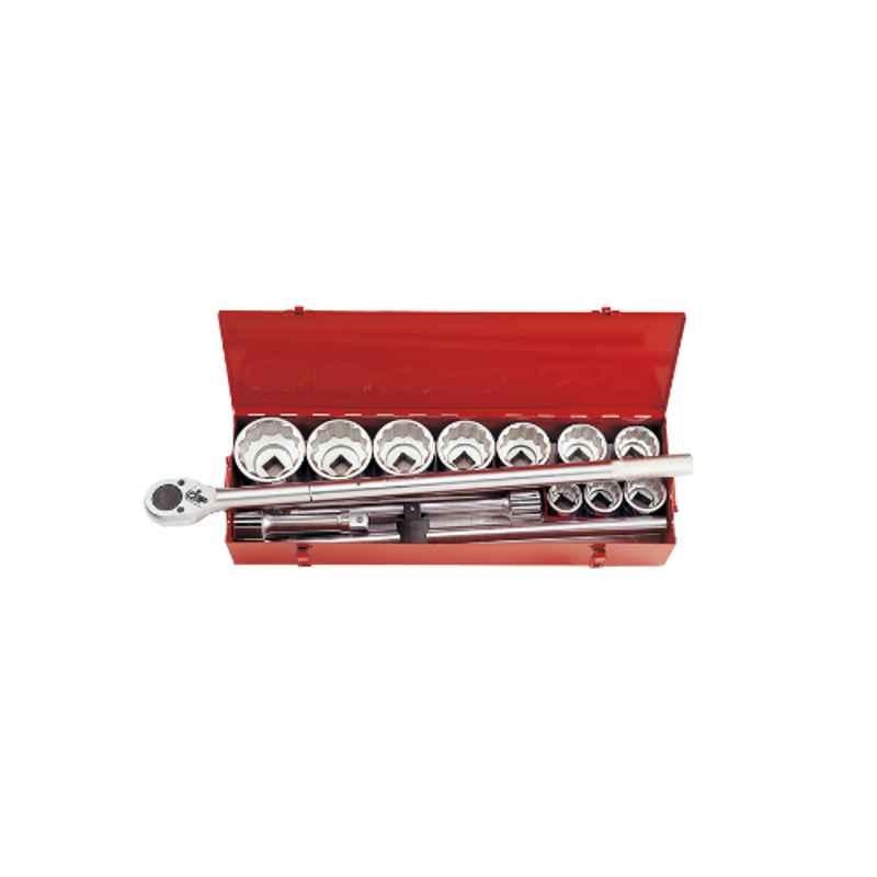 14PC.1"DR.SOCKET SET 12PT METRIC CHROME, 8015MR
