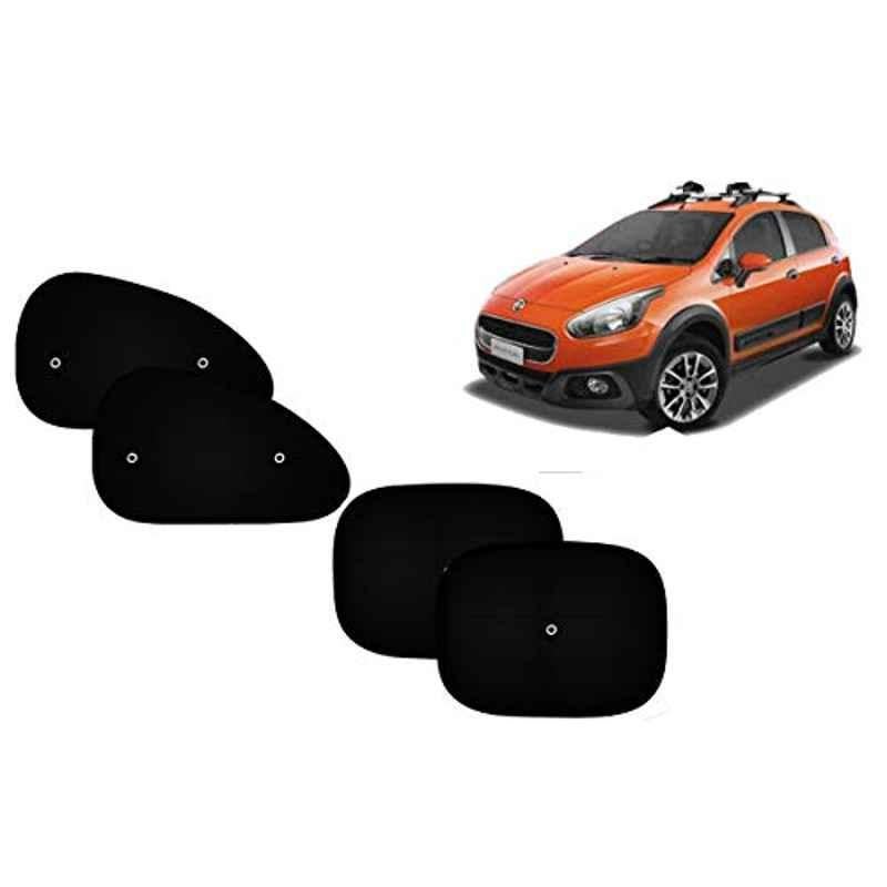 Auto Pearl 4 Pcs PVC & Mesh Black Window Side Sun Shade Set for Fiat Avventura