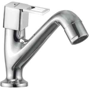 Cliquin Desire Square Cut Brass Chrome Silver Deck Mounted Pillar Cock Faucet