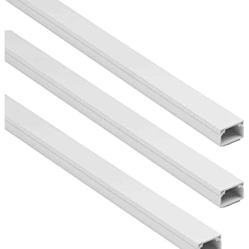 Robustline 25x16mm PVC White Square Self Adhesive Trunking (Pack of 3)