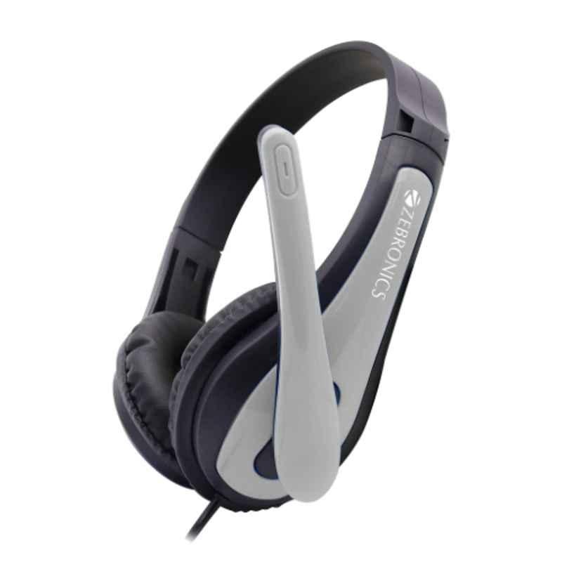 Zebronics Bolt Grey Over Ear Wired Headphone with mic