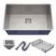 Zesta 24x18x10 inch Stainless Steel 304 Matt Finish Silver Kitchen Sink with Blue Flexible Sink Cock Tap