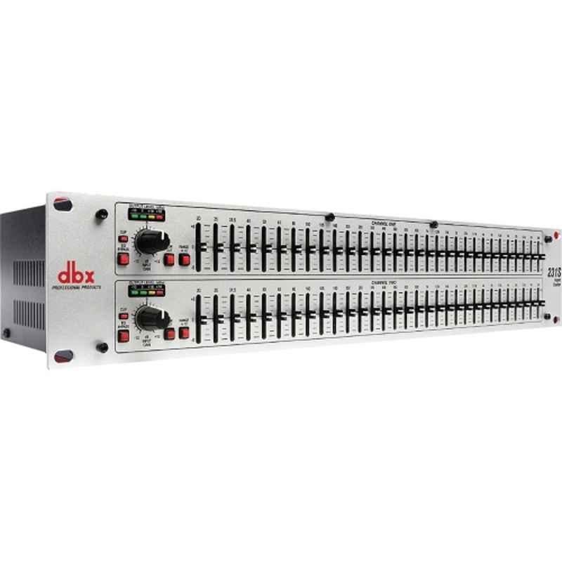 dbx 40Hz Grey XLR & TRS Graphic Equalizer with 31 Band & 2 Channels, 231s