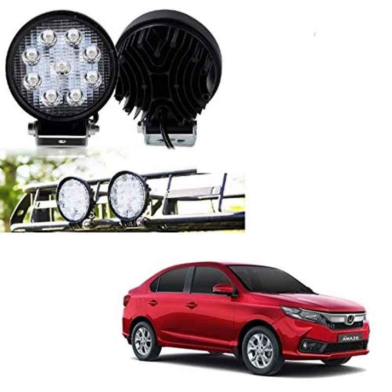 Kozdiko 2 Pcs 27W 4 inch 9 LED Waterproof Round White Fog Light Set with Mounting Brackets for Honda Amaze New2018, kozd_19884