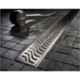 Aquieen 24x4 inch Stainless Steel Side Hole Wave Floor Drainer for Bathroom, C8-BY2K-XA2T