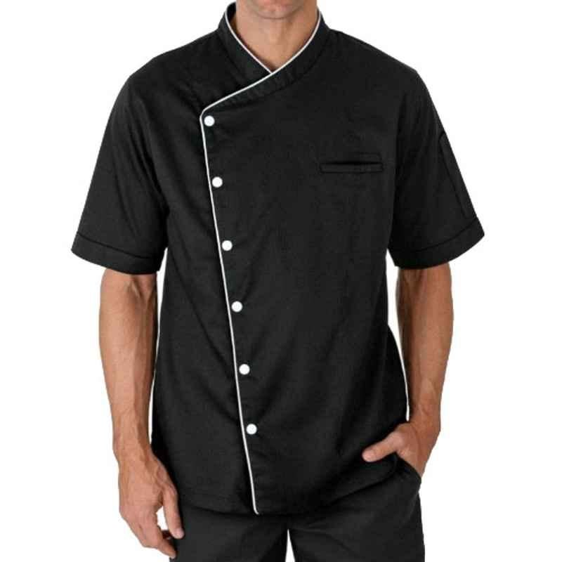 Superb Uniforms Polyester & Cotton Short Sleeves Modern Chef Coat, SUW/B/CC020, Size: 2XL