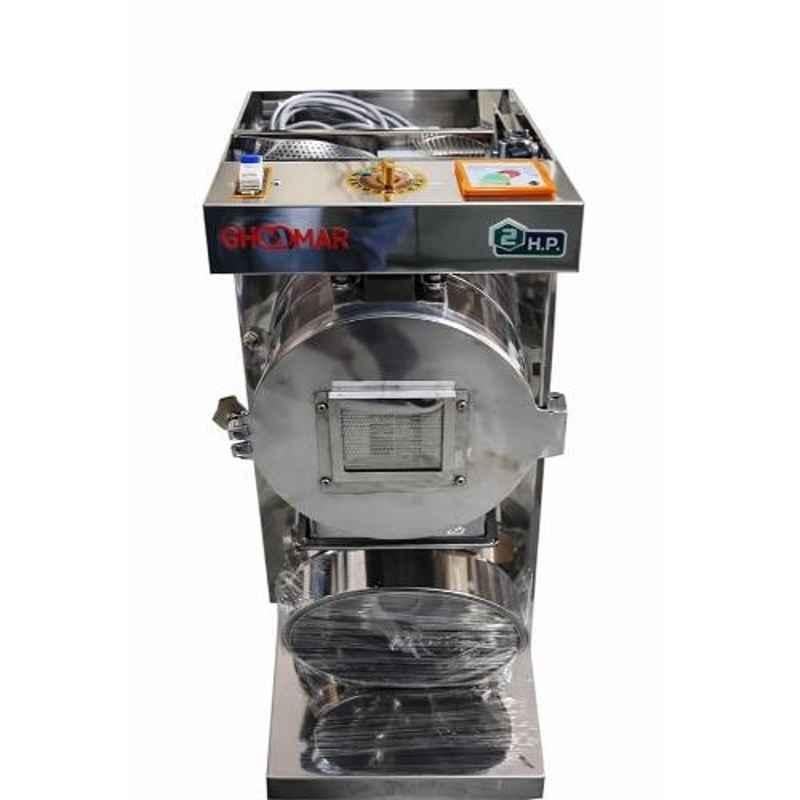 Ghoomar 2HP Stainless Steel Semi Automatic Commercial Flour Mill & Masala Grinder with MCB & Switch