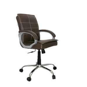 OOlive Galaxy OC80 Premium Leatherette Brown Adjustable Height Ergonomic Office Chair with Back Support, OCGLBMB080