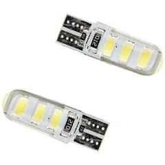 AOW 6 SMD (White) Gel LED Parking Bulb Pilot Light/License Plate car Lights For Tata Safari (Pair/12V)