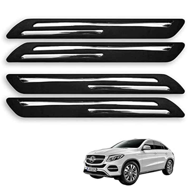 Kozdiko 4 Pcs Rubber Black Double Chrome Strips Car Bumper Protector Guard Set for Mercedes Benz GE Class