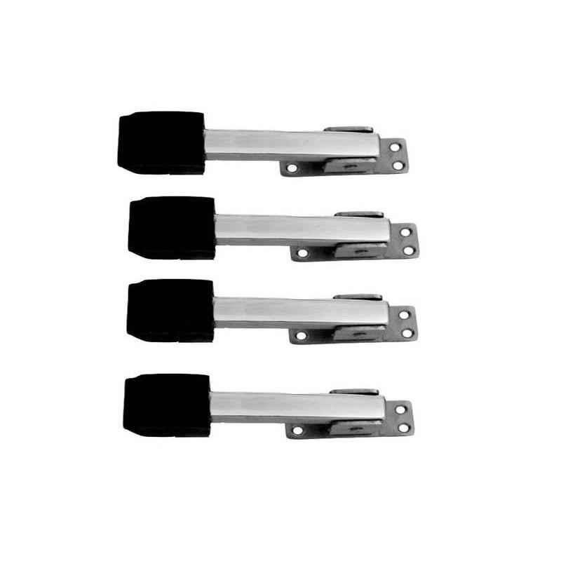 Smart Shophar 5 inch Stainless Steel Silver Akom Door Stopper, SHA40ST-AKOM-SL05-P4 (Pack of 4)