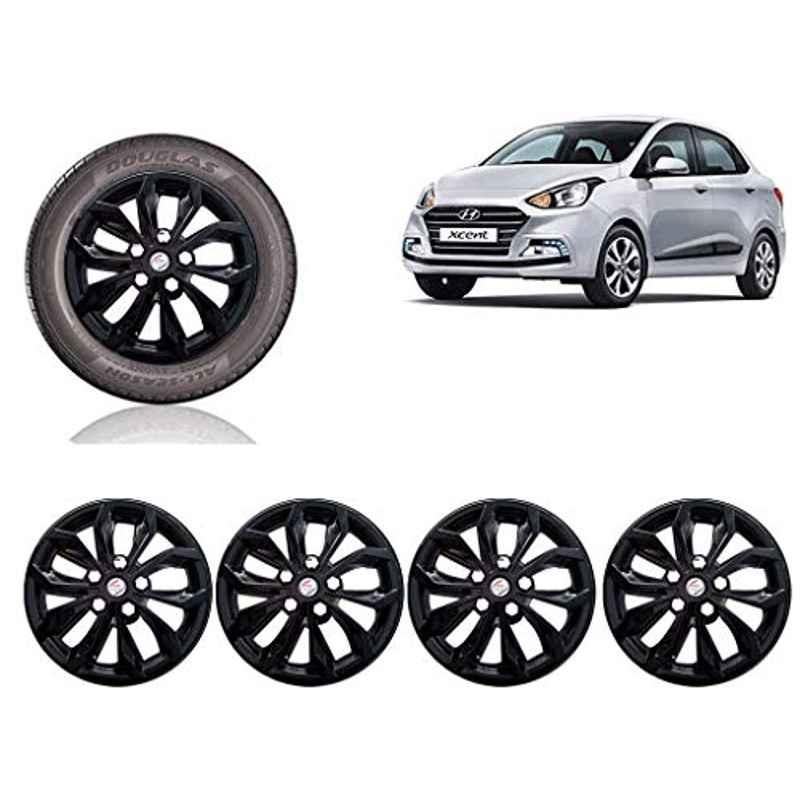 Auto Pearl 4 Pcs 14 inch ABS Black Car Wheel Cover Set for Hyundai Xcent 2018